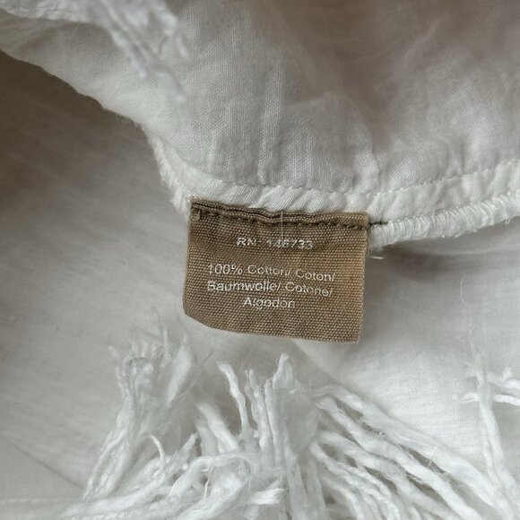 Mirth El Tule Caftan Women's Size Small Handmade Cotton Lined Fringe Mini Dress - Picture 6 of 12